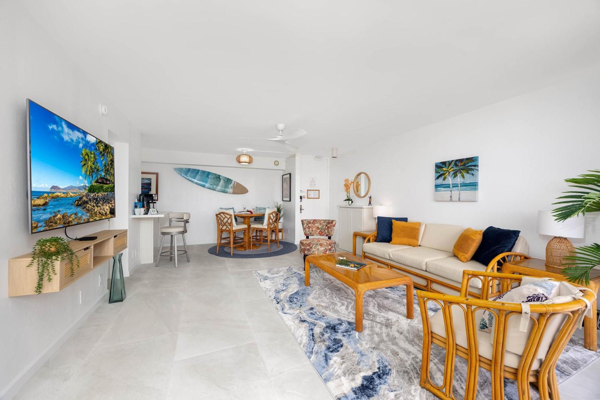 Apartment Beautiful 1br With King Bed, Ocean View, Fast Wi-fi & Free Parking Honolulu
